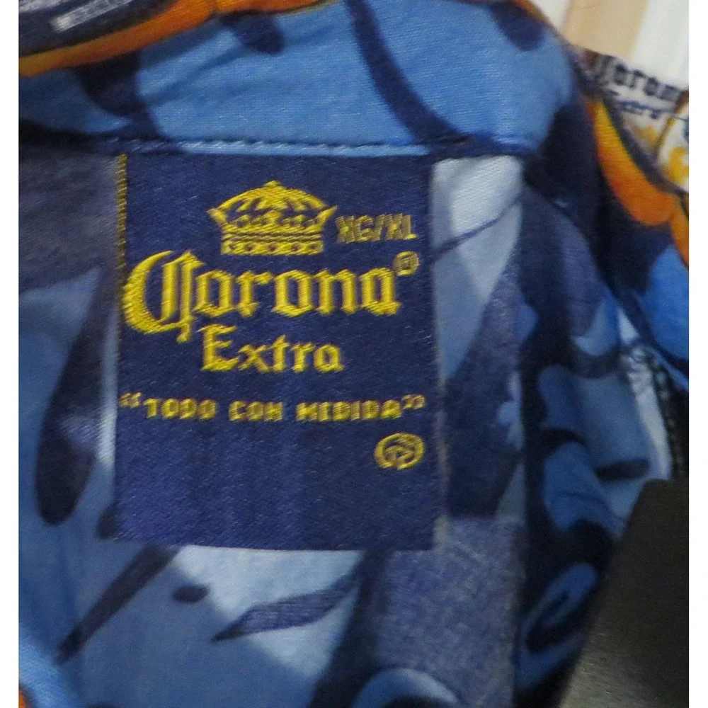Mens Corona Extra Beer Hawaiian Camp Shirt Rayon XL
